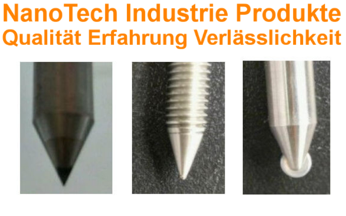 Test tips for scratch hardness testing Test tips for scratch hardness testing